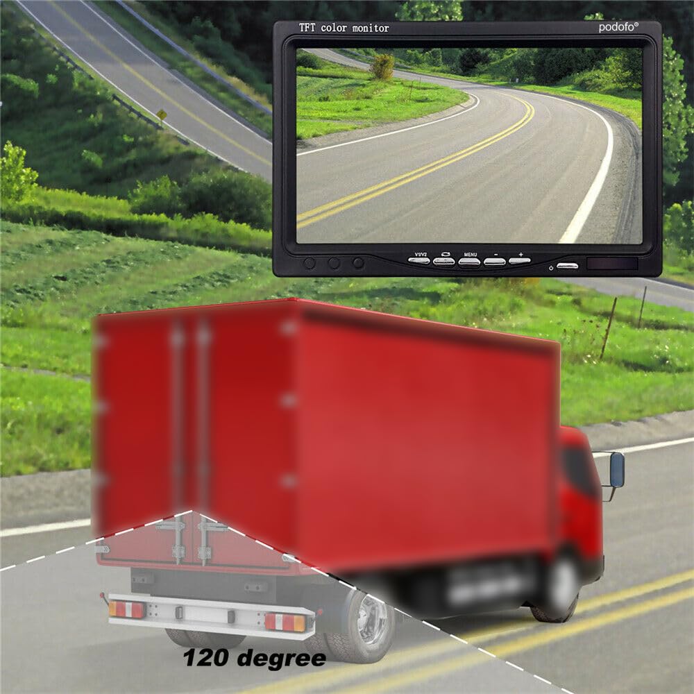 Bezprzewodowa kamera cofania do samochodu, przyczepy kempingowej, kamera cofania, bezprzewodowa kamera cofania z 7-calowym monitorem LCD, wodoszczelna, widoczność w nocy, lusterko wsteczne, pomoc przy