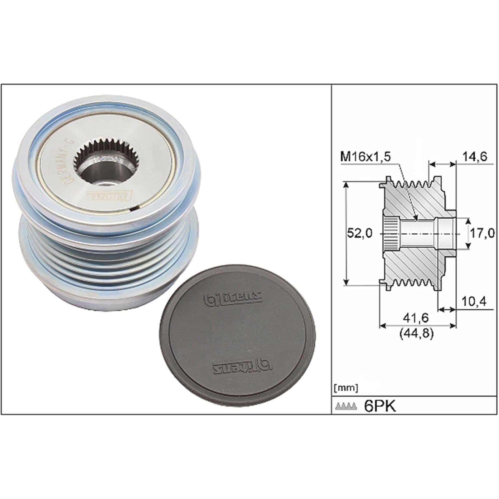 INA Generatorfreilauf Riemenscheibe Lichtmaschine 04L903021B 2621269 2550430 Kompatibel mit VW Golf 7 Schrägheck 5G1, BQ1, BE1, BE2 Passat Variant 3G5, CB5 TIGUAN 5N Golf 7 Variant BA5, BV5, SKODA | 535 0343 10 passend für A3 A4 Q2 Q3 Formentor