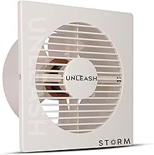 Unleash storm exhaust fan for kitchen bathroom 200 mm, 8 inch kitchen bathroom exhaust fan with 100% copper motor and 2 years warranty (IVORY)