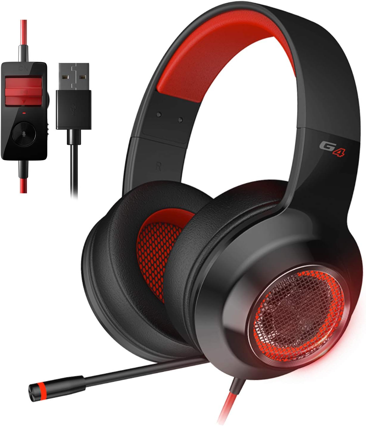New Product EDIFIER G4 Gaming Headset for PC, PS4, 7.1 Surround Sound Gaming Headphones with Noise Canceling Microphone, Wired USB On-Ear Headphone with Vibration Driver & LED Light for Mac, Laptop,Red Black Friday Clearance EDIFIER G4 Gaming Headset for PC, PS4, 7.1 Surround Sound Gaming Headphones with Noise Canceling Microphone, Wired USB On-Ear Headphone with Vibration Driver & LED Light for Mac, Laptop,Red