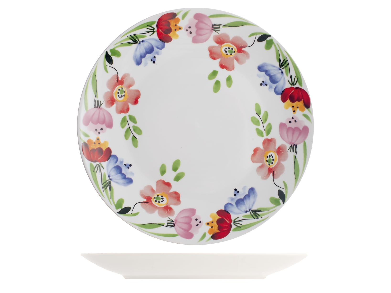 H&H, servizio tavola coupe Nuveau, 18 pezzi, in pocellana, decorato, lavabile in lavastoviglie