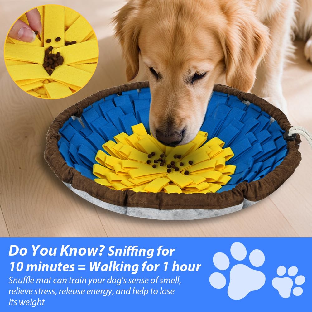 AYESY Tappeto Olfattivo Cane, 48 cm Tappetino antiscivolo per animali domestici con coulisse per appenderlo,tappetino per sniffare cibo,per l'allenamento Olfattivo lo Slow Food Sollievo Dallo Stress