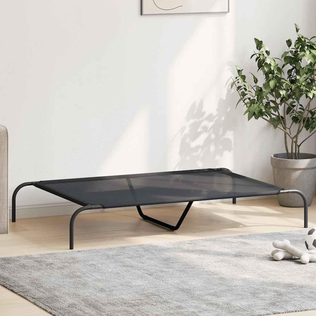 Cuccia rialzata per cani, 130 x 80 x 20 cm, con textilene e telaio in acciaio, antiscivolo, impermeabile, adatta per esterni, delicata sulle articolazioni, per cuccioli, anziani e animali