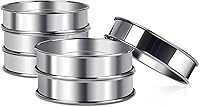 Vista 9 de Anillos ingleses para magdalenas de 3.15 pulgadas, 6 anillos de acero inoxidable de doble enrollado para cocinar moldes de magdalenas inglesas