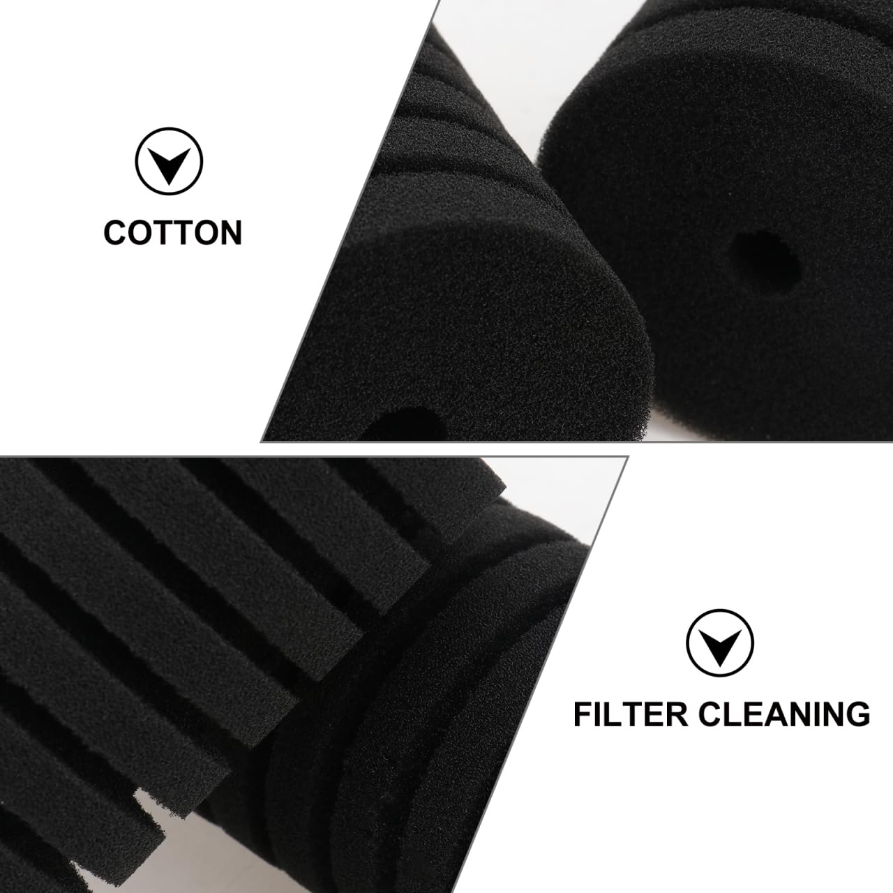 balacoo 6 piezas de repuesto de accesorios para acuario, suministros de espuma, colador de tanque de agua, esponja de sal, filtro negro, estanque de limpieza para filtros bioquímicos frescos acuáticos