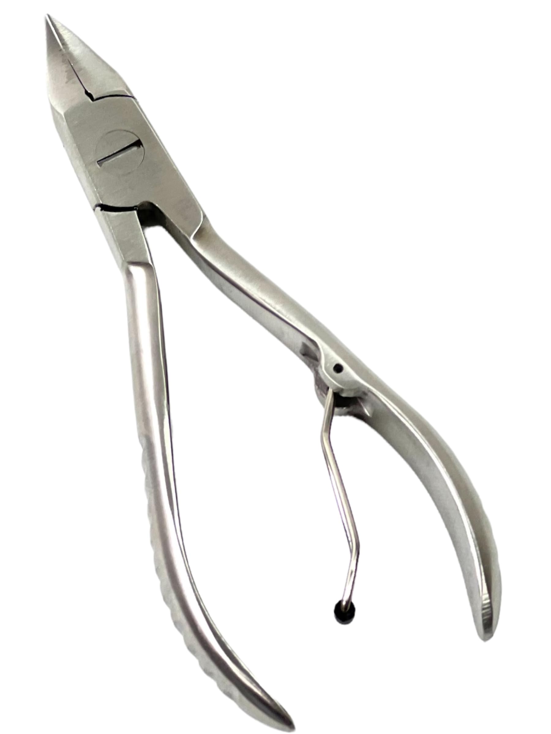 5in Nail Nippers with Curved Jaws and Foldable Spring Mechanism for Ingrown Toenails, Nail Cutters - German Stainless Steel
