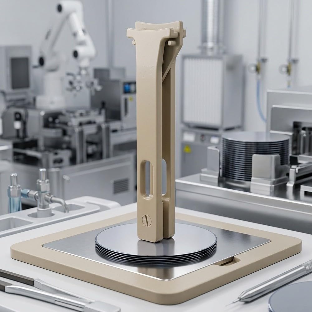 Pinzette a punta piatta per manipolazione di wafer a semiconduttore (10,2 cm) | PEEK antistatico, per ESD, design a punta piatta, previene danni statici, ideale per assemblaggio a semiconduttore