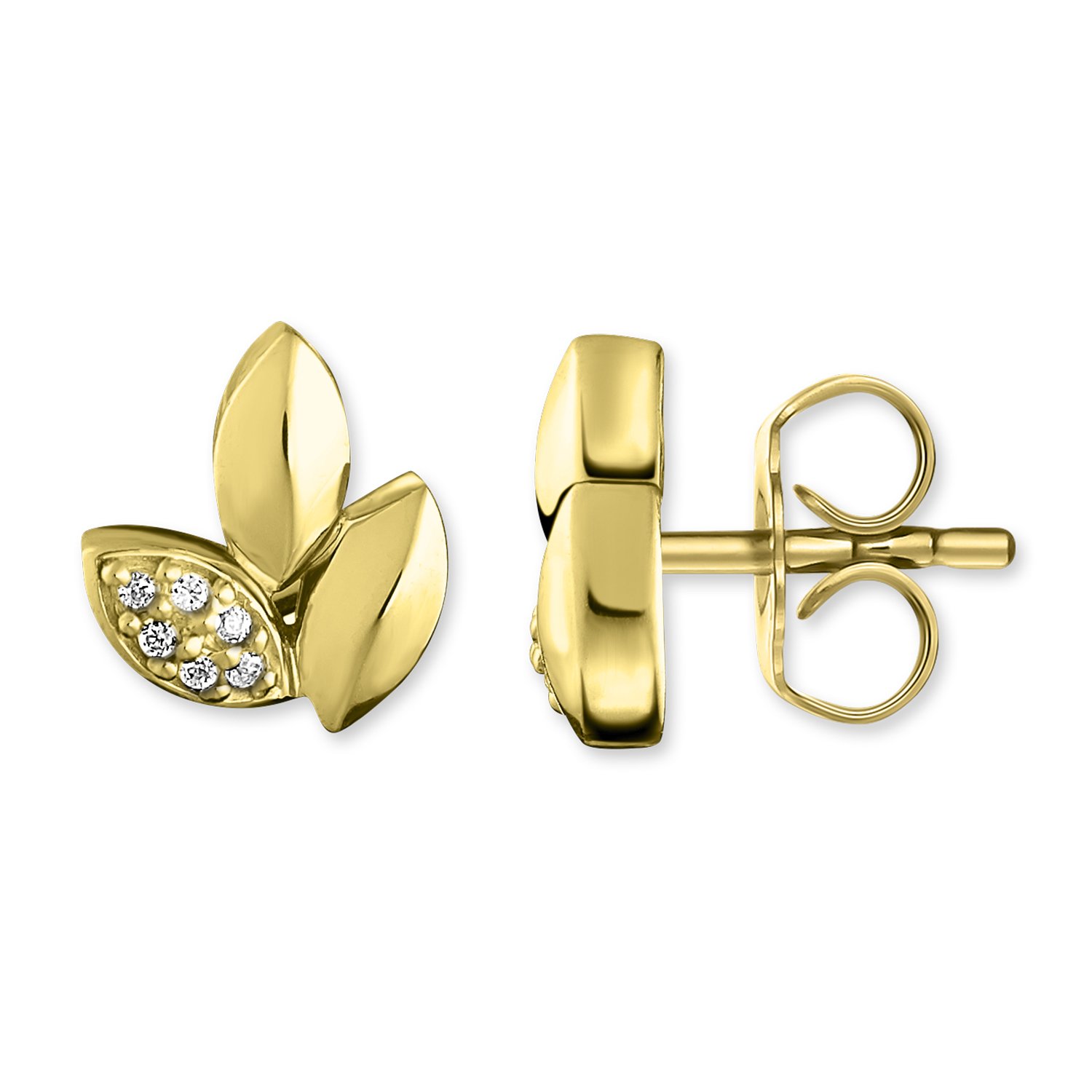 Thomas Sabo Damen-Ohrstecker Glam & Soul Silber vergoldet teilvergoldet Diamant (0.5 ct) weiß - D_H0006-924-39