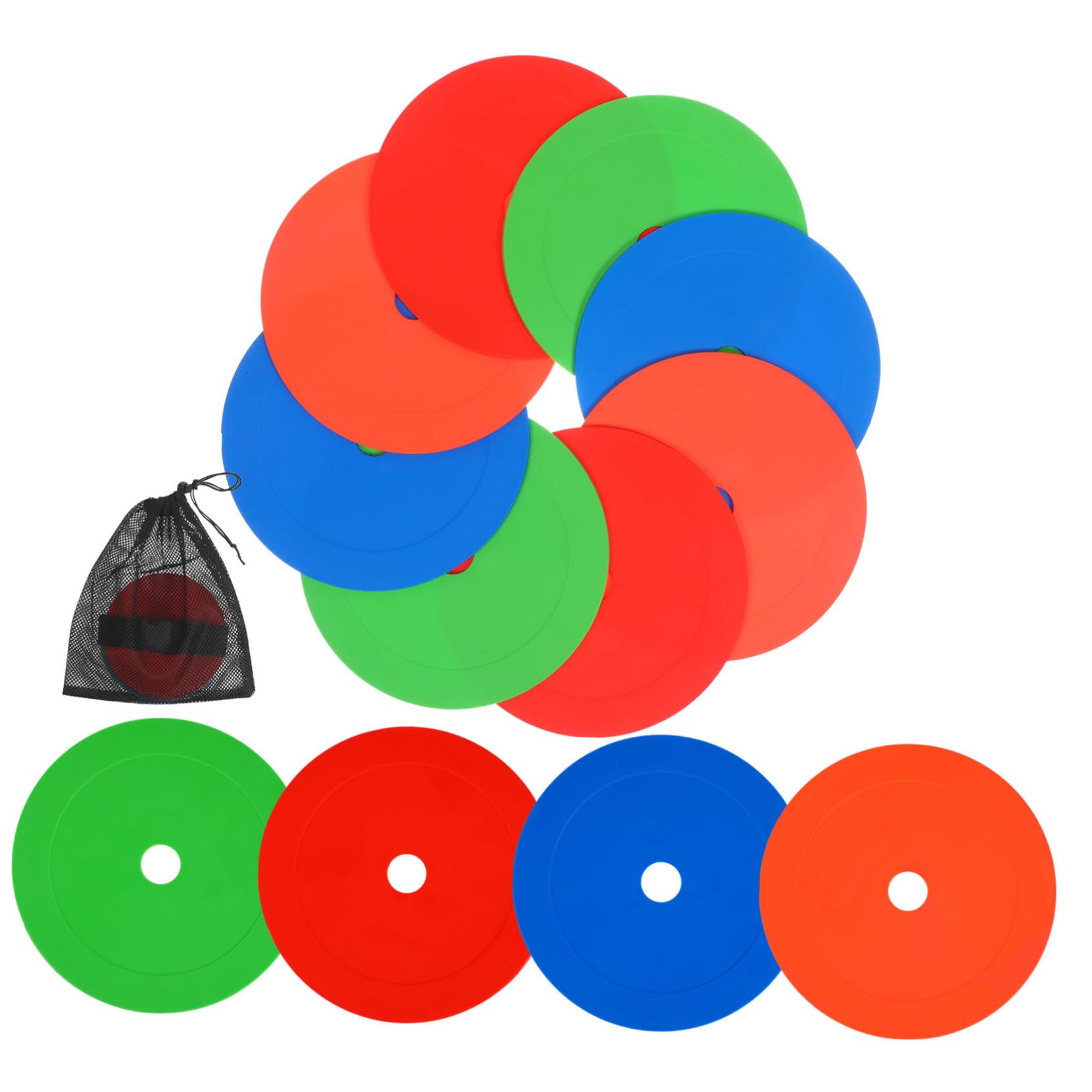 BESTonZON 12pezzi Coni Piatti da Calcio per Allenamento Sportivo Marcatori Disco Piatto per Agilità e Giochi in Classe di Coni per Calcio e Basket Resistente all Usura e Facile da Trasportar