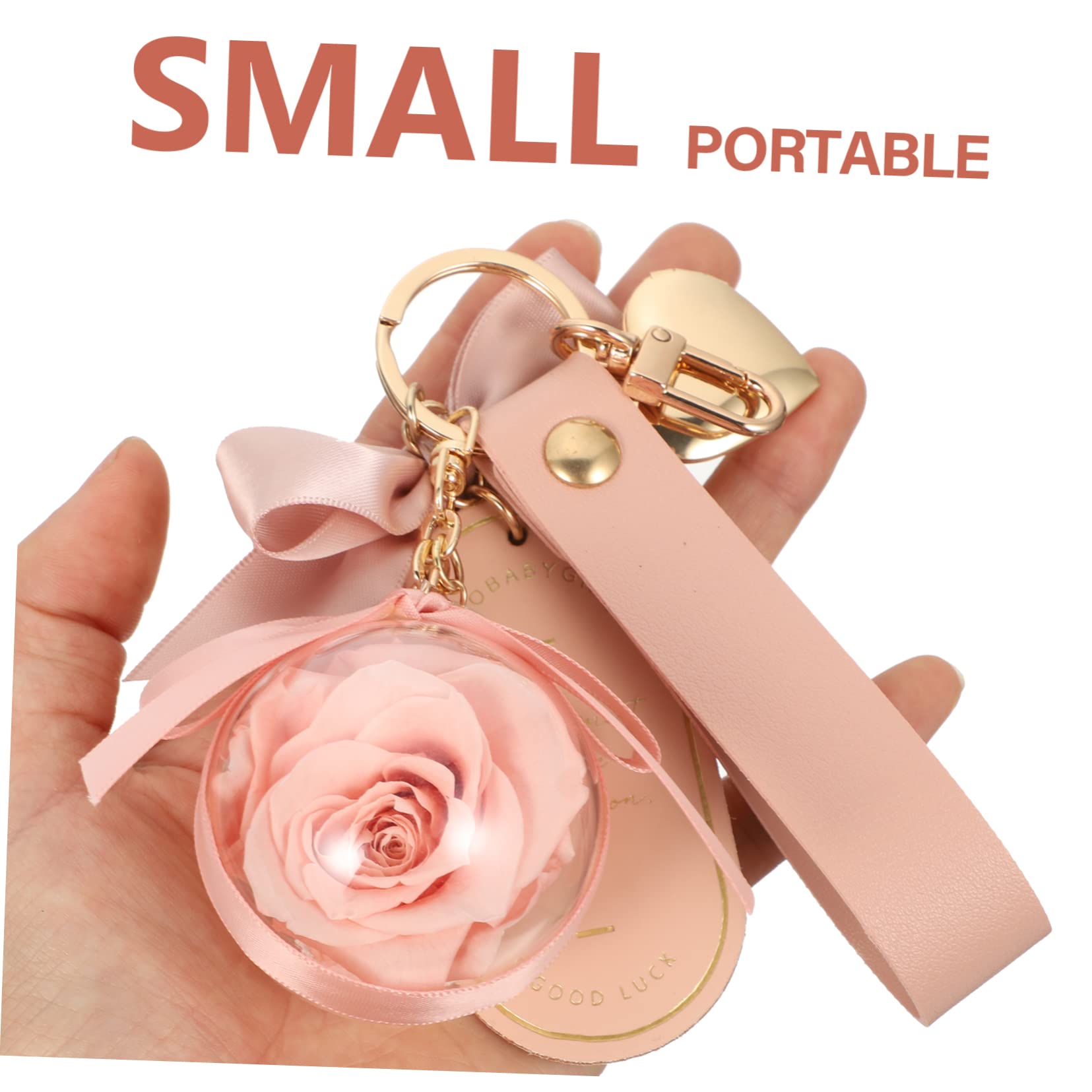 BESPORTBLE llavero flor preservada accesorios artesanía rosa llavero señoras cadena rosa rosas llaveros Precioso llavero colgante de bolsas decorativas keychains Acrílico
