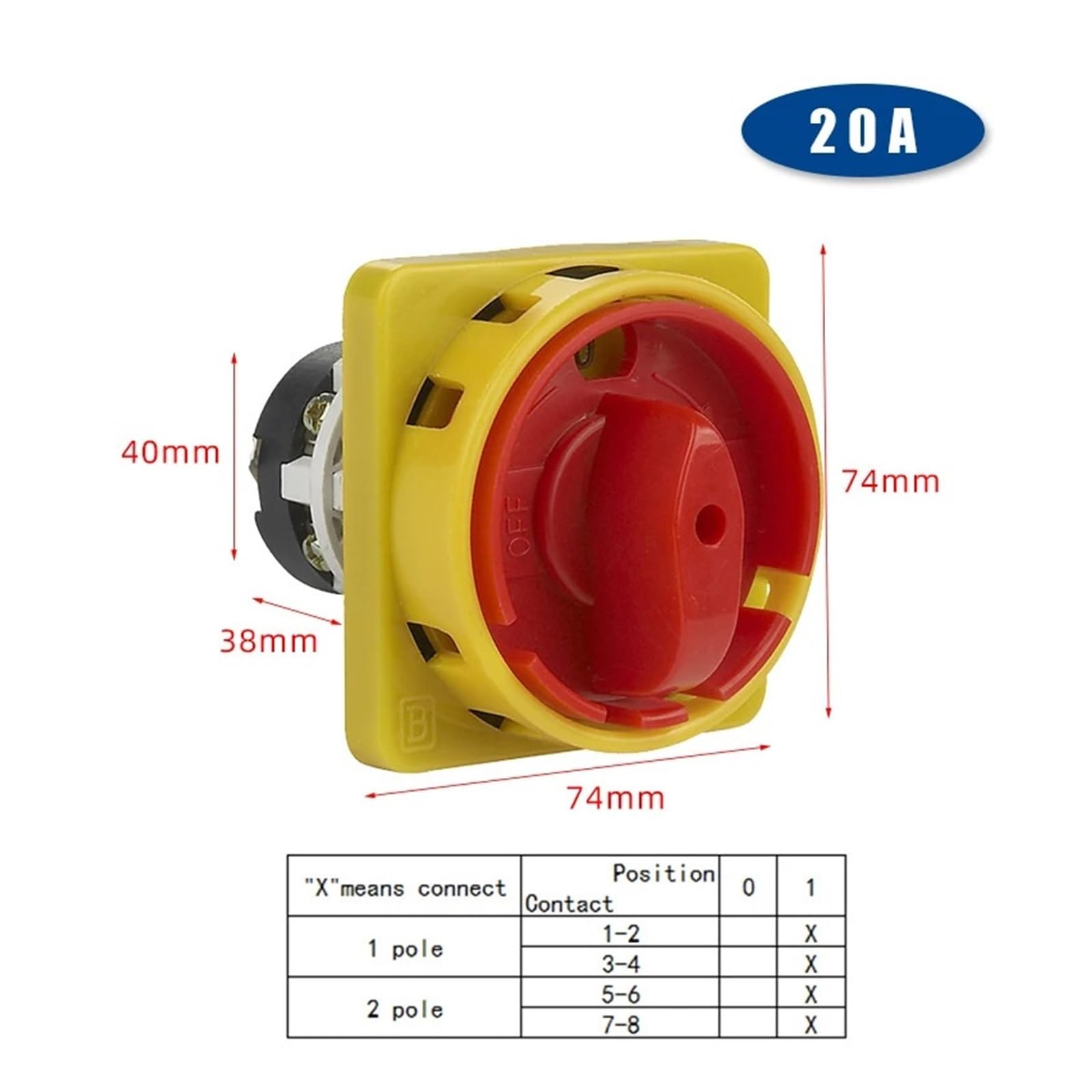 20/25/32/50/75/125A Two Poles Rotary Cam Switch YMZ12 Series Padlock Power Cut Off electronic starter Control OFF-ON Silver LW31(125A) Controls Switches