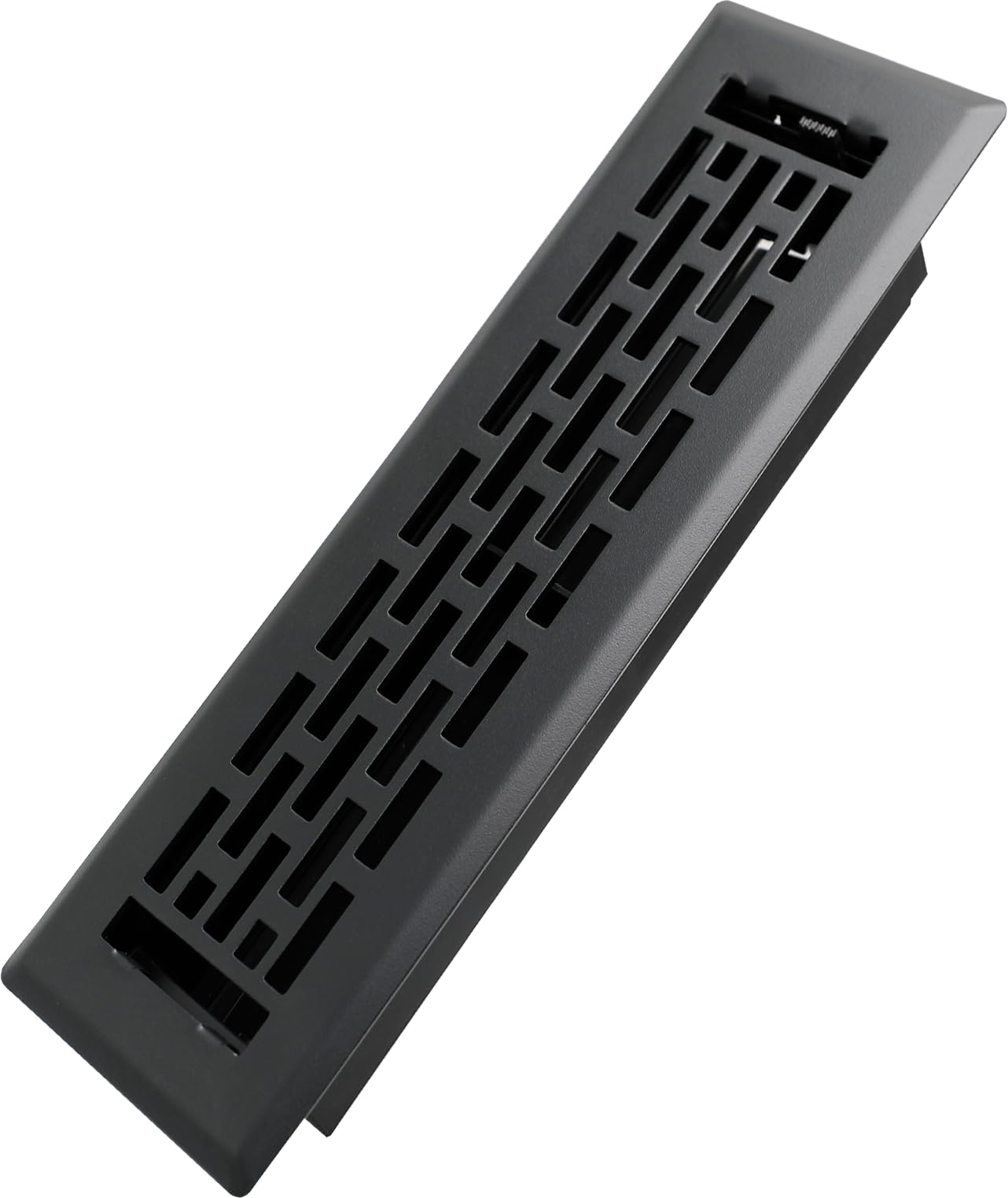 Howeall 2x10 Inches Heavy Duty Walkable Floor Register - Easy Adjust Air Supply Lever Decorative Floor Vent Covers - Boston Design Vent Covers for Home - Matte Black — image 1