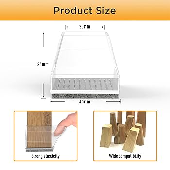16Pcs Square Silicone Chair Leg Floor Protectors For Hardwood Floors