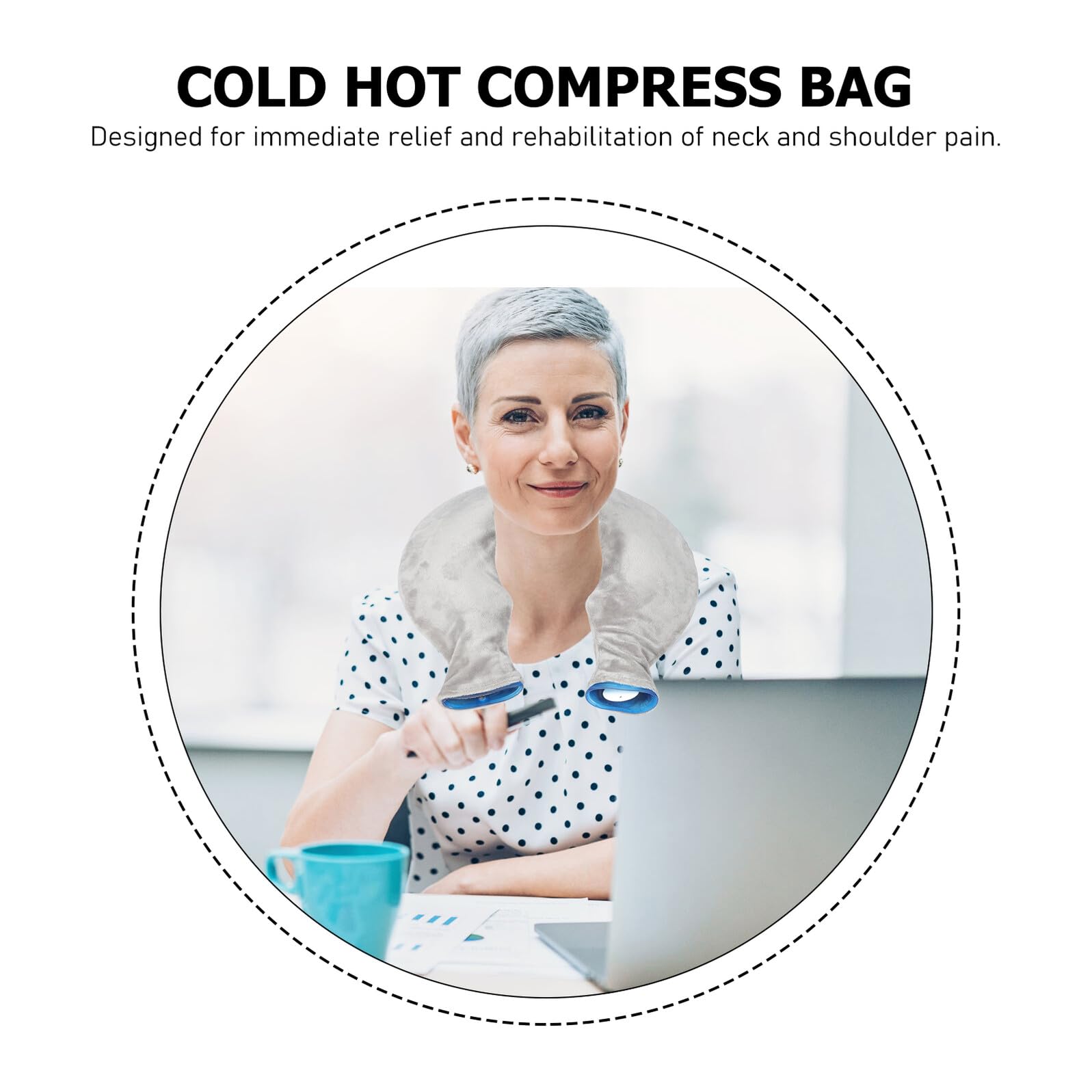 Borsa Termica Riutilizzabile a Forma di U in Pvc per Massaggio Collo e Spalle, Impacco Caldo e Freddo in Gomma e Poliestere, per Uso Domestico e Riabilitazione