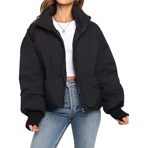 Gihuo Women’s Winter Cropped Puffer Jacket Coat Short Warm Quilted Jacket