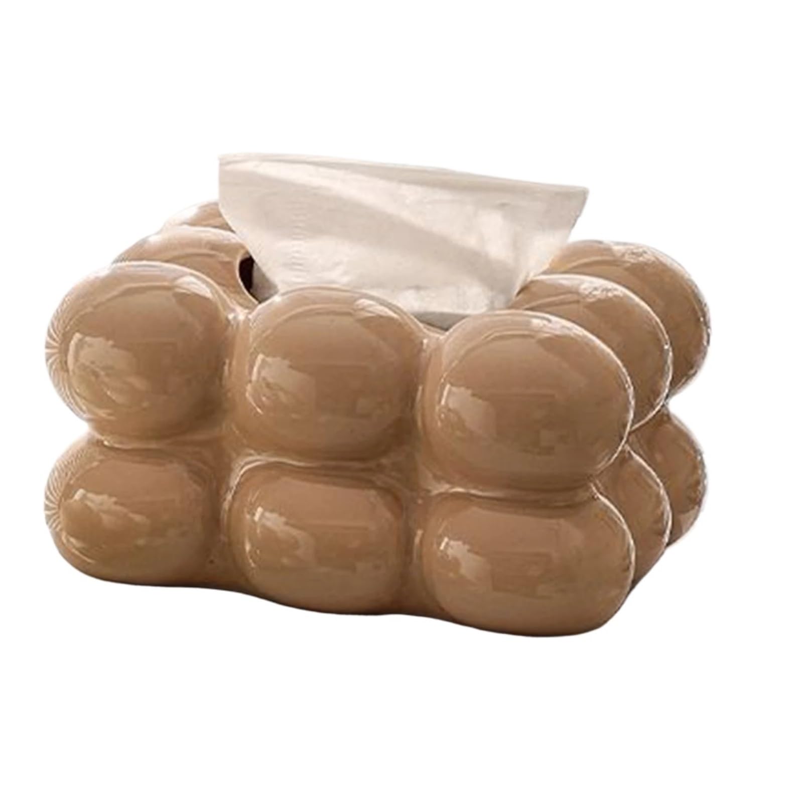 Chusteczki nawilżane uchwyt antypoślizgowe ceramiczne chusteczki nawilżane pudełko pokrywa do salonu domu gospodarstwa domowego kuchnia blat (jasnobrązowy)