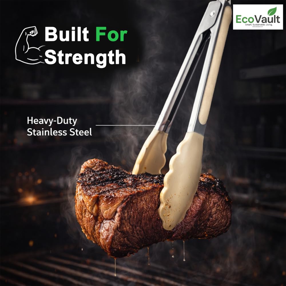 EcoVault Steel & Silicon Food Tongs - Set of 6 -5 EcoVault Steel & Silicon Food Tongs - Set of 6 -5