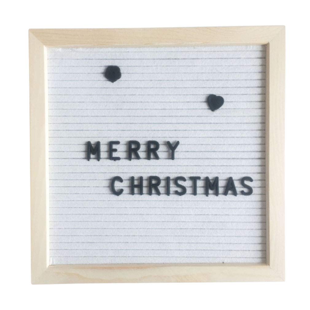 Tableau d'affichage en bois et feutre blanc 25x25 cm avec lettres pour message mural