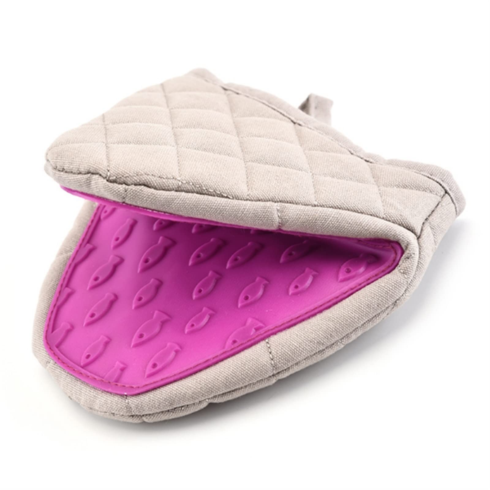 Gants de Cuisine Anti-brûlure en Silicone, maniques, Gants de Cuisine en Silicone, Support for Plateau, Bol, Four, Pince à Main(Purple)