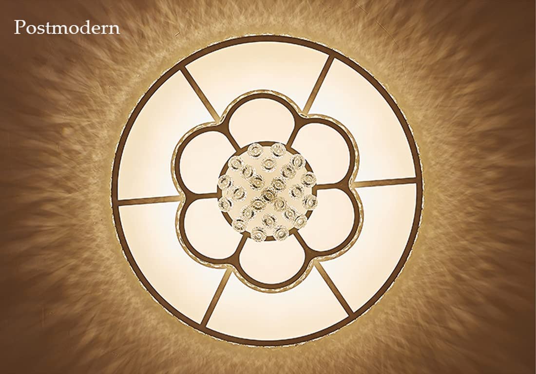 Lámpara de sala de estar de techo LED regulable Modern cristal Deco Lámpara colgante blanco Diseño de flores redonda Ø50cm iluminación de techo con mando a distancia para dormitorio Oficina Comedor