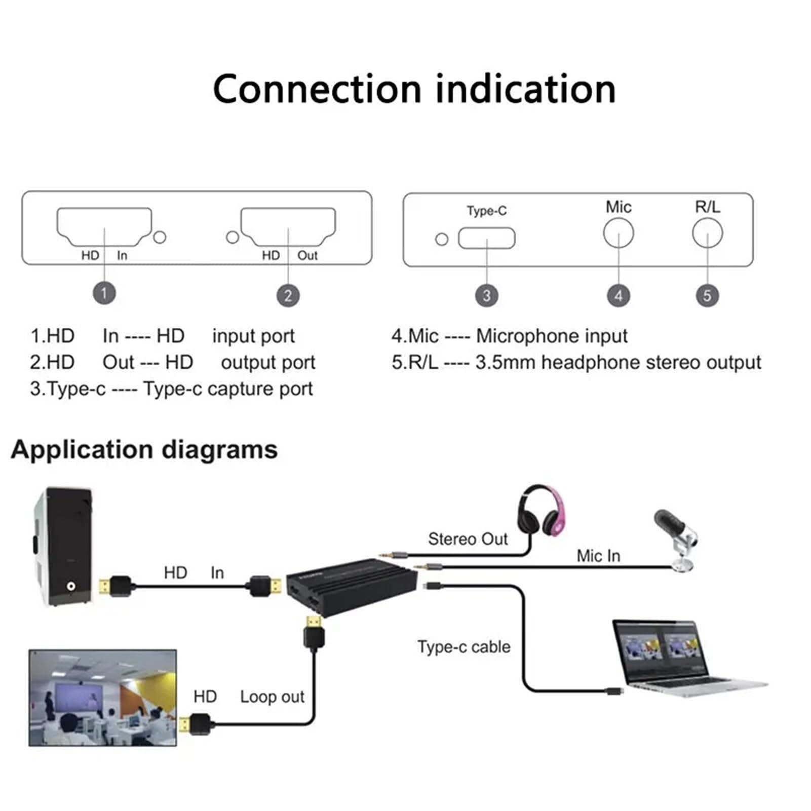 Scheda di registrazione Ultra Capture Grabber Type-C 4K 60Hz compatibile con HDMI for acquisizione video, box for in streaming live