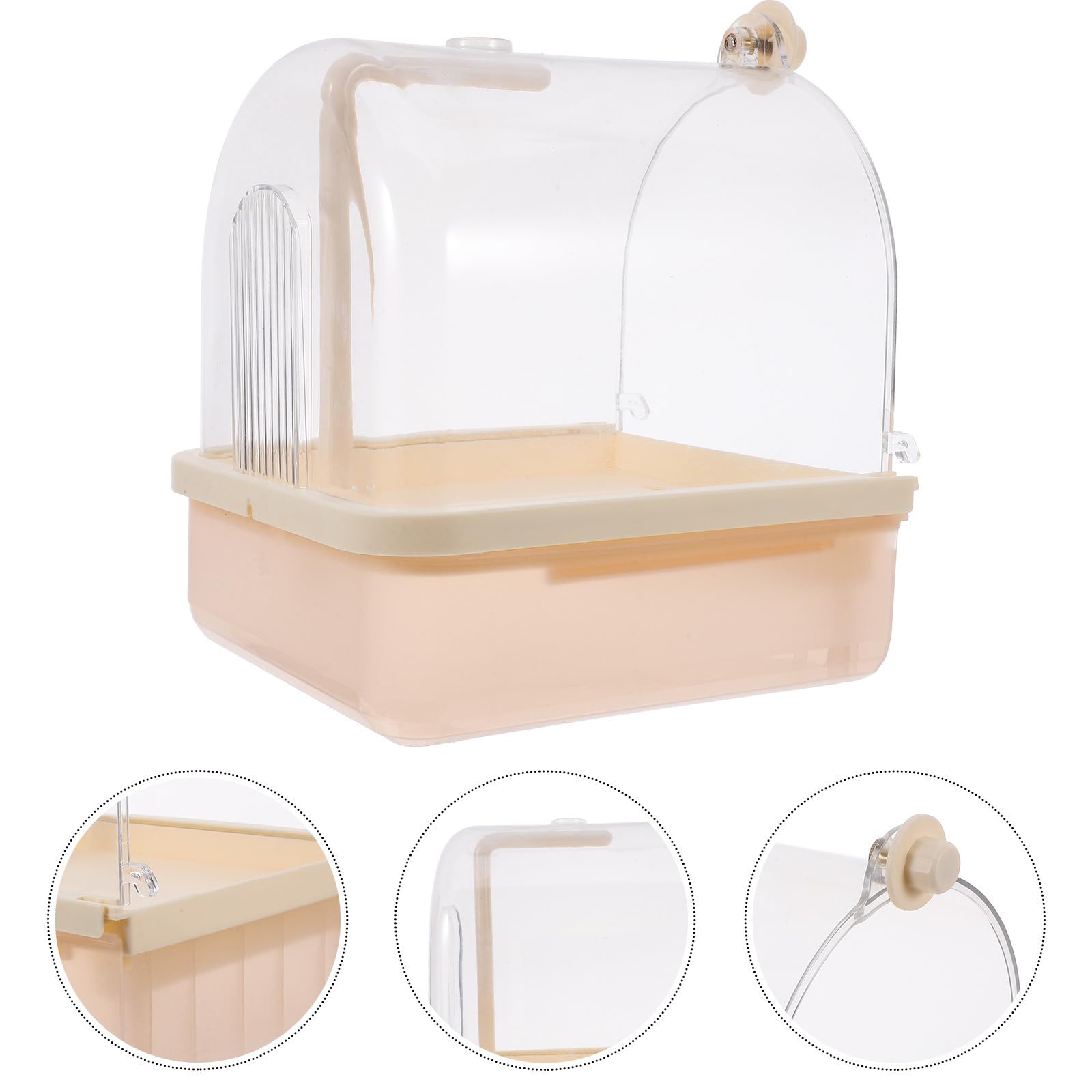 Automatische Vogelbadewanne aus Abs für Käfige Hängendes Vogelzubehör mit 180° Sprühkopf für Komfortables Baden von Papageien und Nymphensittichen