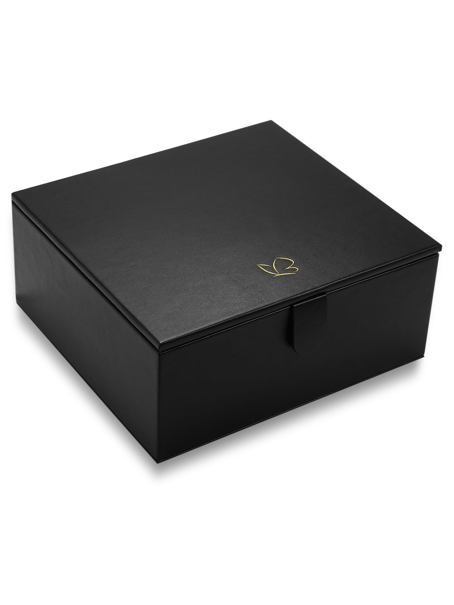 GLANZSTÜCKE MÜNCHEN Schmuck-Reisetäschchen Kunstleder schwarz | Samt, creme, Maße 21,0 x 19,0 x 9,0 cm, Spiegel nein, Schmucketui, Schmuckschatulle für die Reise