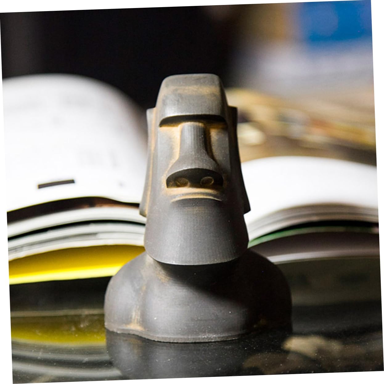 Cabilock Statua Moai Miniatura in Resina Decorazione da e Giardino Scultura Isola in Ornamentazione Versatile per Ufficio e Spazi Interni ed Esterni