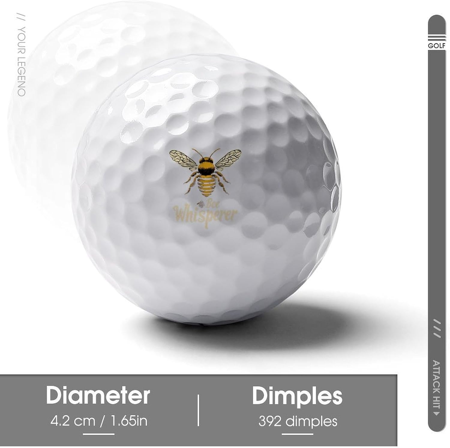 Bee Whisperer Standard Golf Balls Performance Golf Distance Ball Gift for Golfers