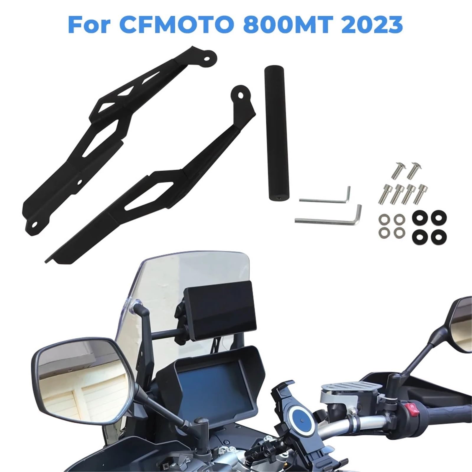 Akcesoria motocyklowe 22 mm uchwyt na nawigację GPS uchwyt na telefon na kierownicę pasuje do CFMOTO 800MT 2023 Uchwyt do nawigacji GPS