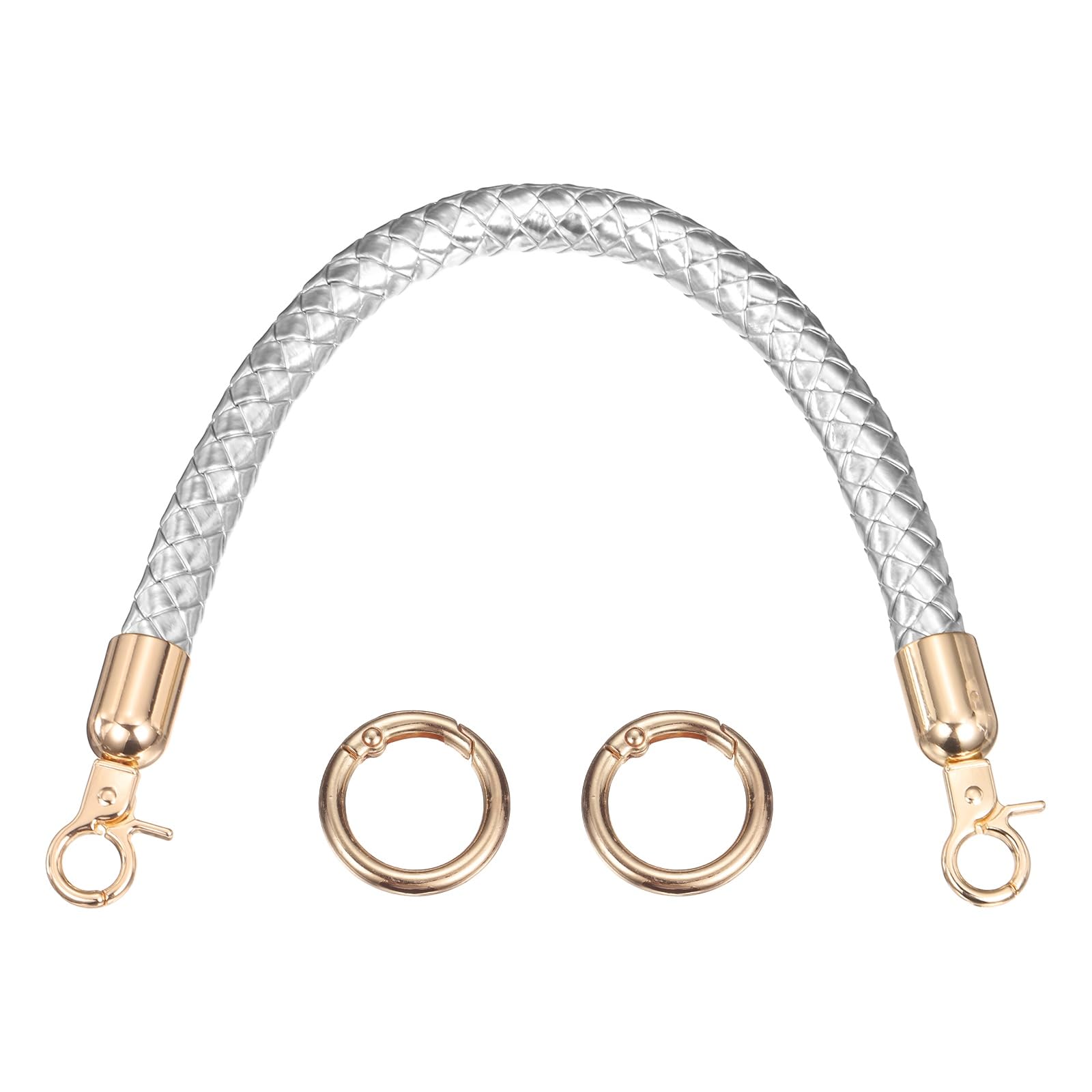 sourcing map Braided Purse Straps, 30cm Strap Replacement, Silver