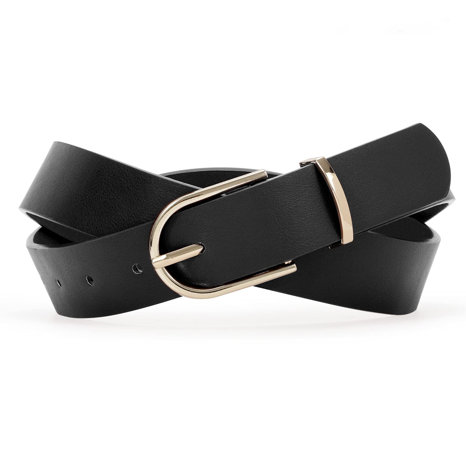 XIAOWUWomen Leather Waist Belt for Jeans Dress Ladies Belt Soft Faux Leather Chic Belt with Solid Pin Buckle