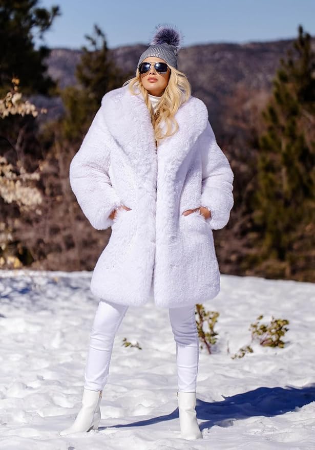 Amazon.com: Fabulous-Furs Donna Salyers White Faux Fur Snow 
