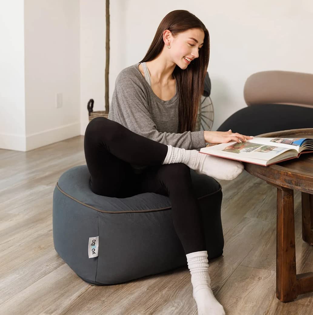 Amazon.com: Yogibo Square Ottoman Pouf Small Bench Seat Foot Stool