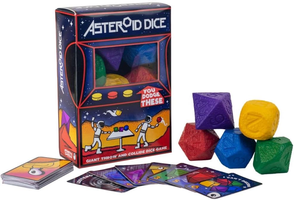 Asteroid Dice: The Giant Throw & Collide Squishy dice Game! Easy to Learn & Quick to Play - 2 to 8 Players - Ages 7+ Kids Teens - 15 mins to Play
