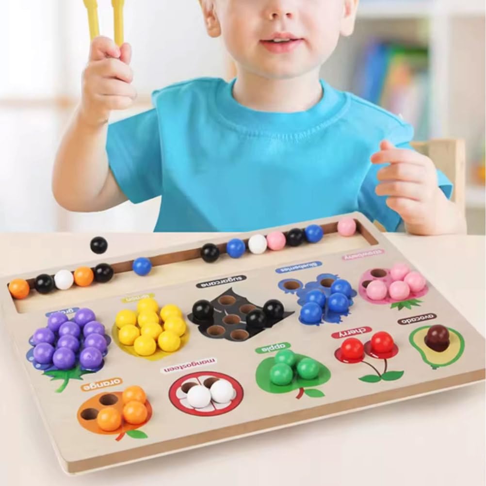 Puzzle Perline Legno Forma Frutta Montessori