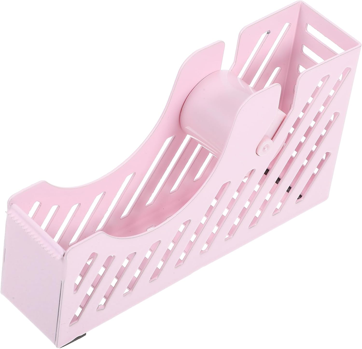 Yardwe Portable Metal Tape Dispenser Desk Organizer Small Heat Transfer Tape Holder for Office School Desktop Use Pink