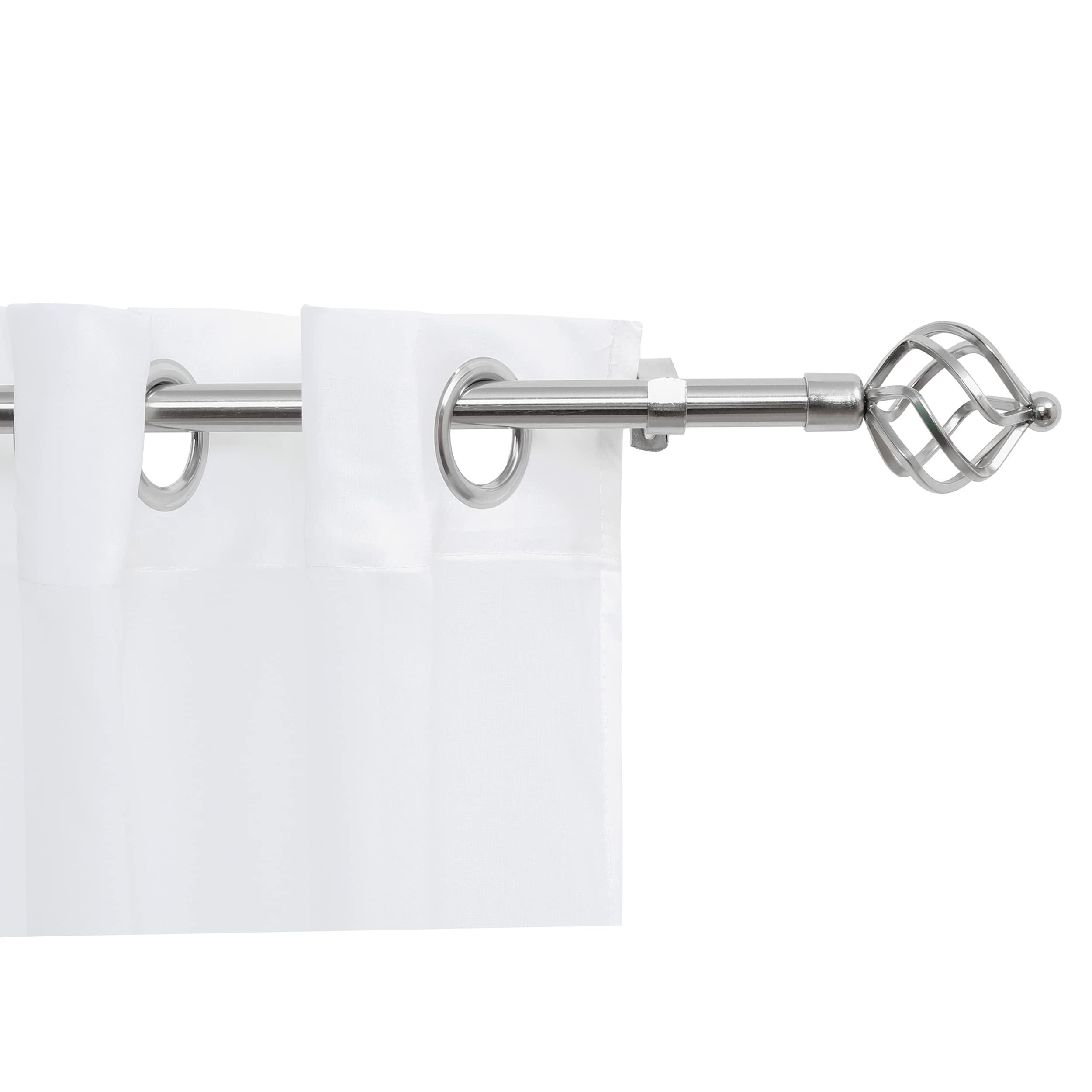 DALINA TEXTIL - Barra Cortina Extensible Plateado Aluminio - Barra Cortina Fina para Salón Dormitorio - Palos Cortinas Delgado 19mm con Remate Estilo Piña Redondeado(Plateado, 160-310cm)