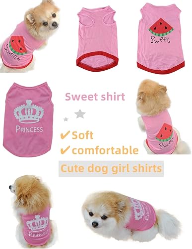 Miniatura 6 de Clopon 4 piezas de ropa para perros pequeños para niños, lindas camisas suaves para cachorros para niñas y perros, ropa de Chihuahua Yorkie, XS