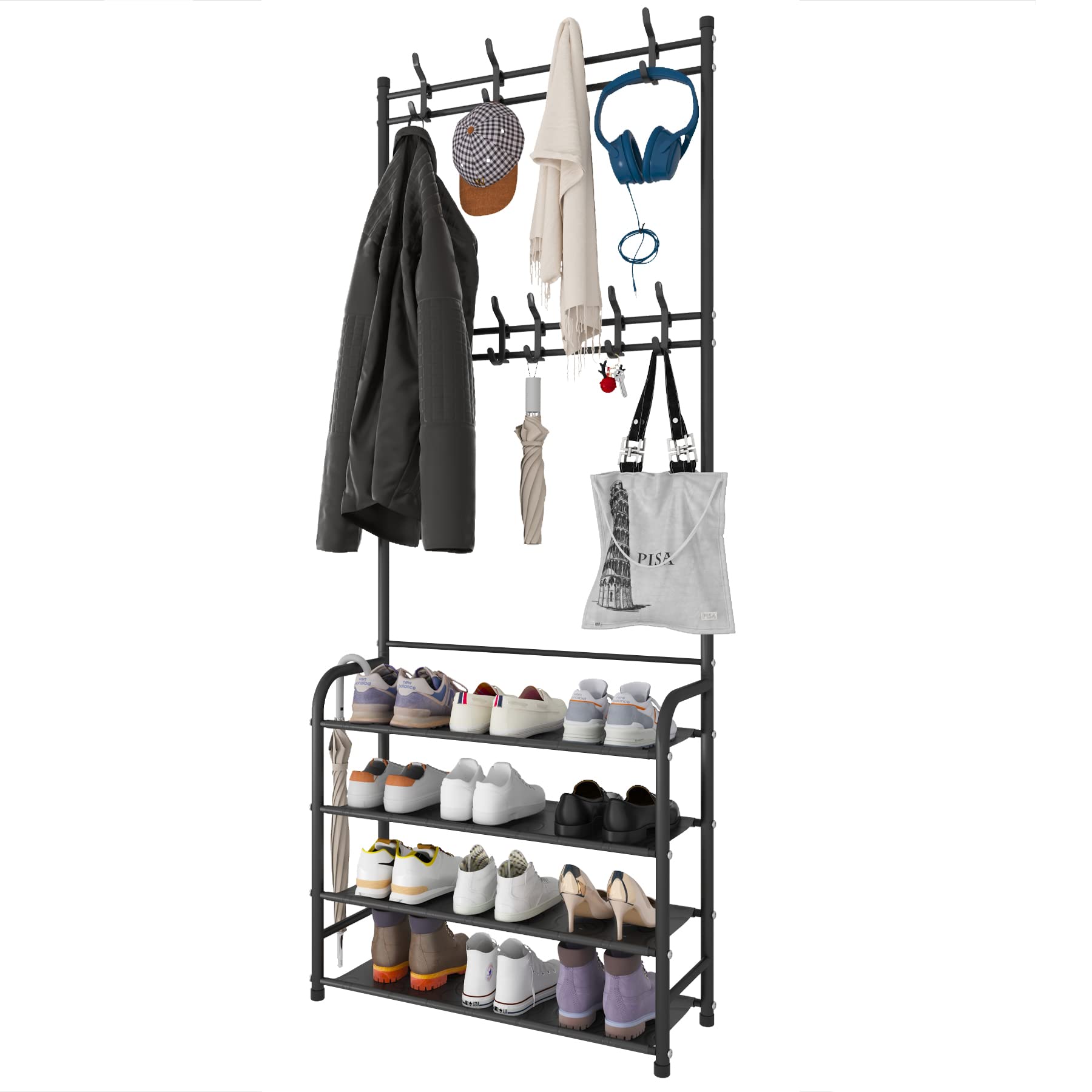 1 x Customer Returns UDEAR Coat Rack, 3 in 1 Entrance Coat Rack with S Jobalots Europe