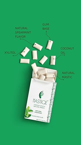 Miniatura 3 de Mastiqe - Goma de mascar dura sin azúcar con masilla natural (menta verde, 20 unidades)