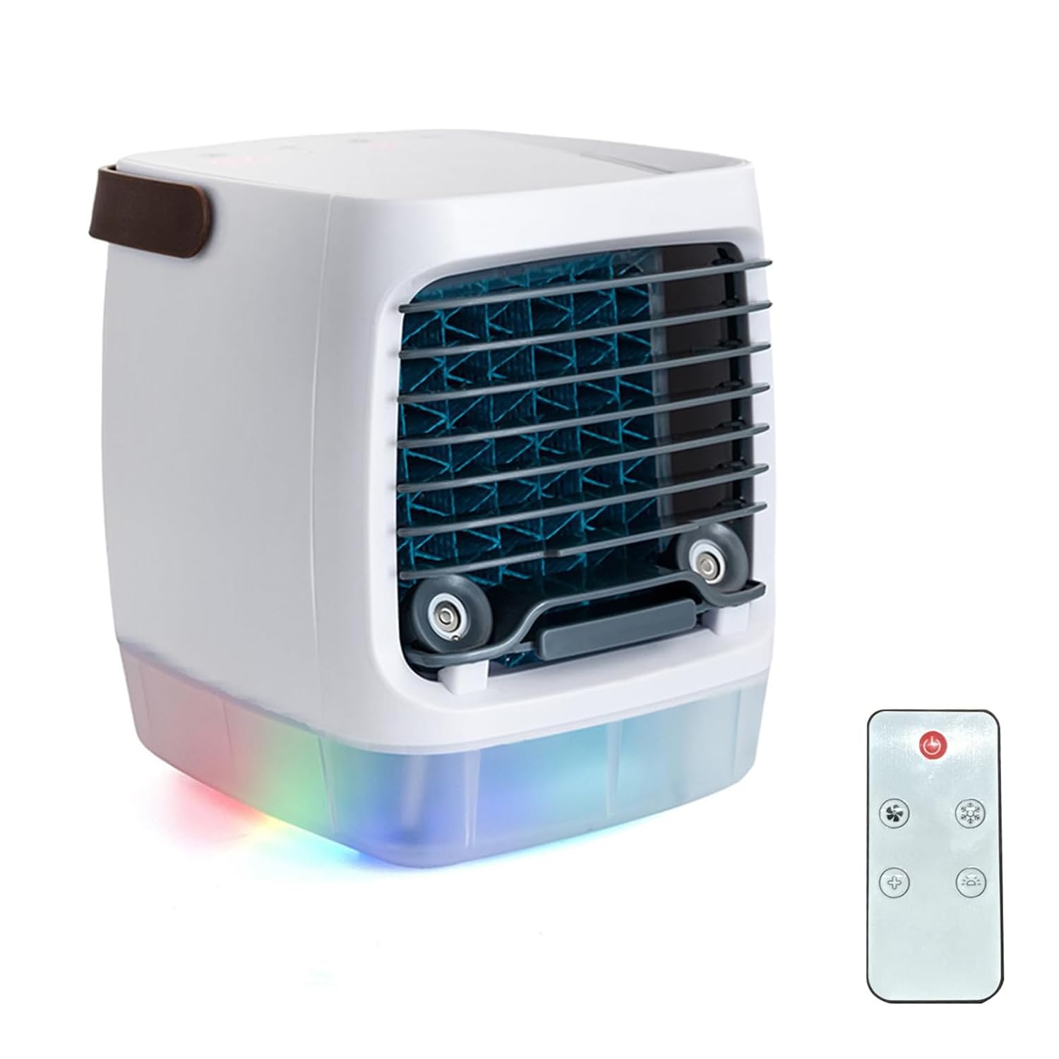 Kouamor White Portable Air Conditioner Fan, 3 In 1 Air Conditioners Cooling Fan, Humidifier Fan, 3 Speeds, 500Ml Water Tank, Personal Air Cooler, Usb Mini Air Conditioning Unit, For Car Home Office