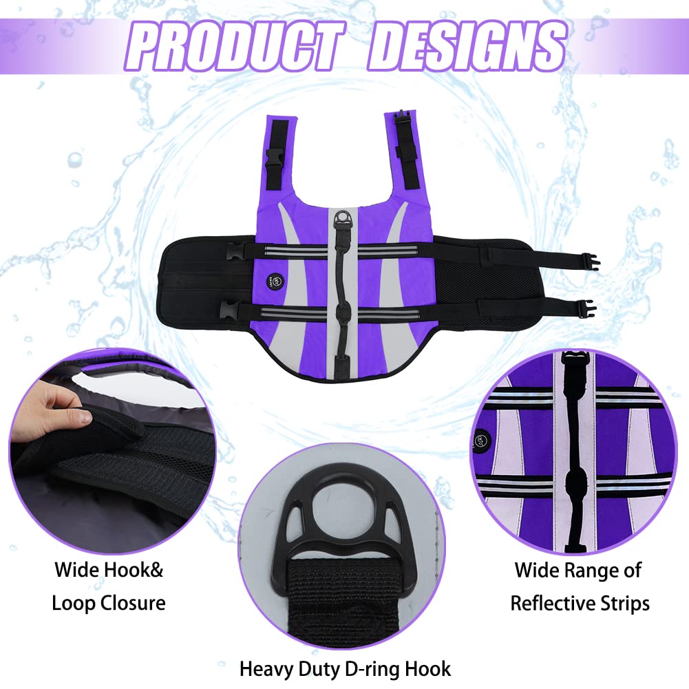 EMUST Life Jacket for Large Dogs Dog Life Vest for Small/Medium/Large Dogs with Double Rescue Handles - Image 3