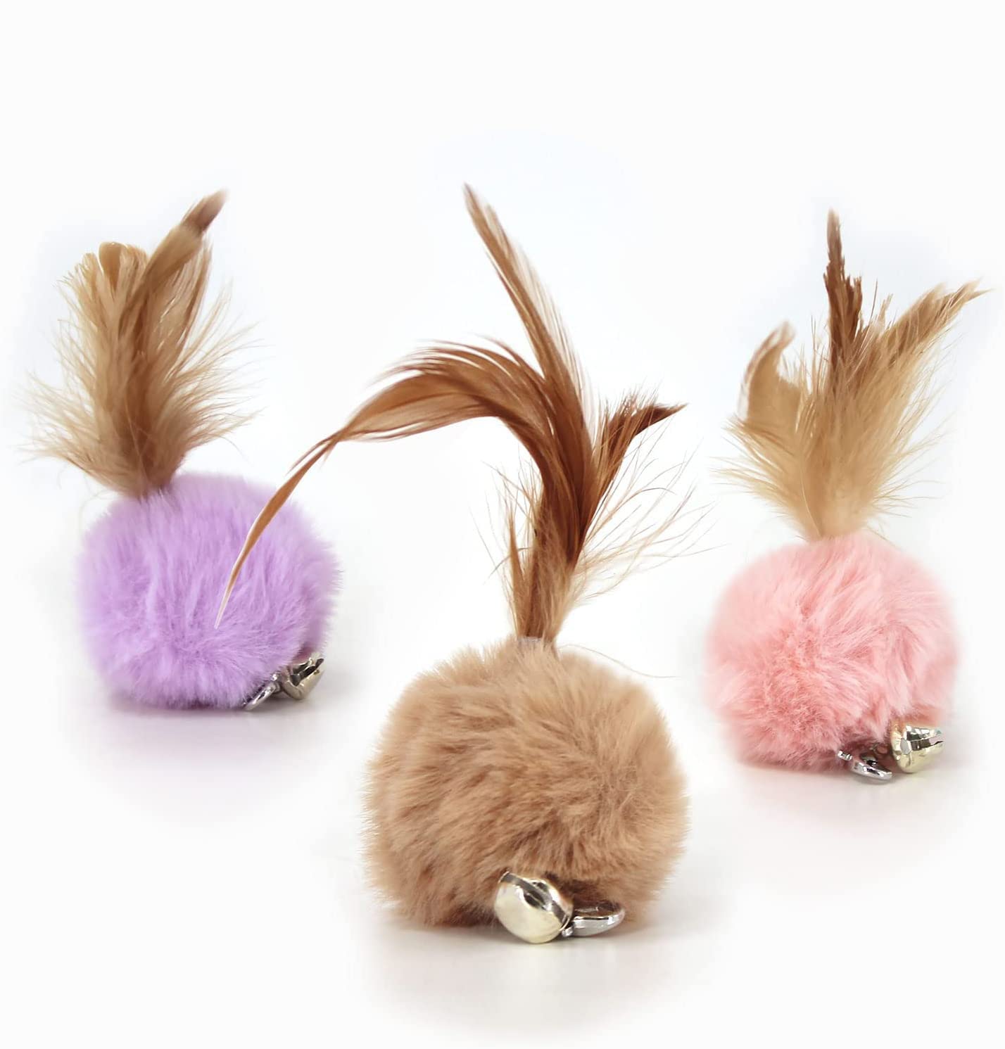 Juguetes de plumas esponjosas para gatos, repuesto de varita de juguete para gatos, 6 piezas de repuesto de plumas de juguete esponjosas, accesorios interactivos de varita para gatos, con