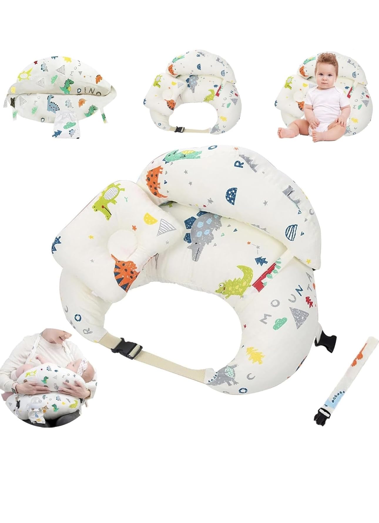 Nursing Pillow for Breastfeeding, Multifunction Breast Feeding Pillows, Baby Nursing Pillows, Bed U-Shape Pillow and Baby Lounger for Newborn-image-37
