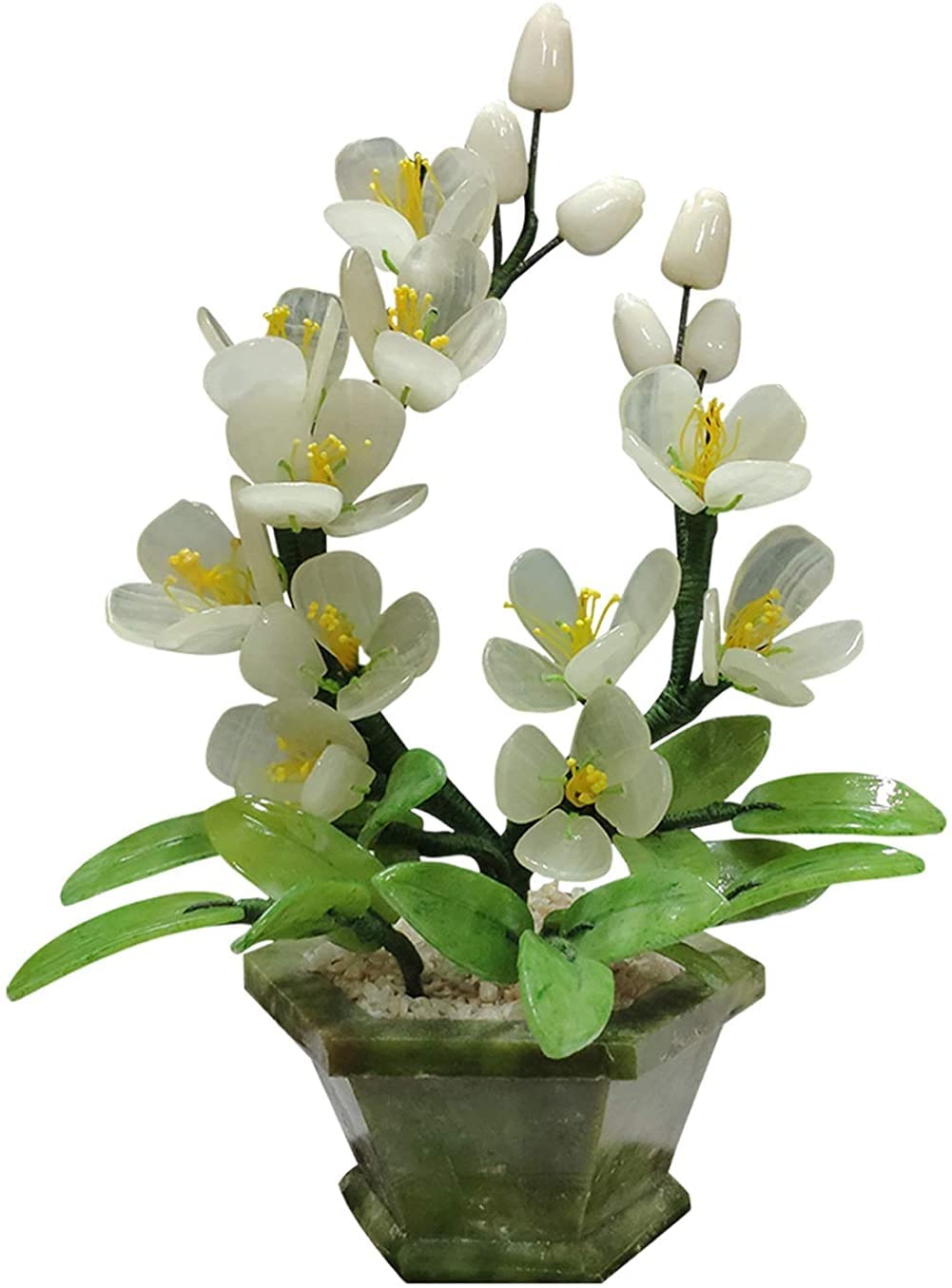 CAFIEDR Artificial Plant Fake Bonsai Tree Magnolia Flower Bonsai Zen Garden Decoration Indoor Plant Home Office Decoration.