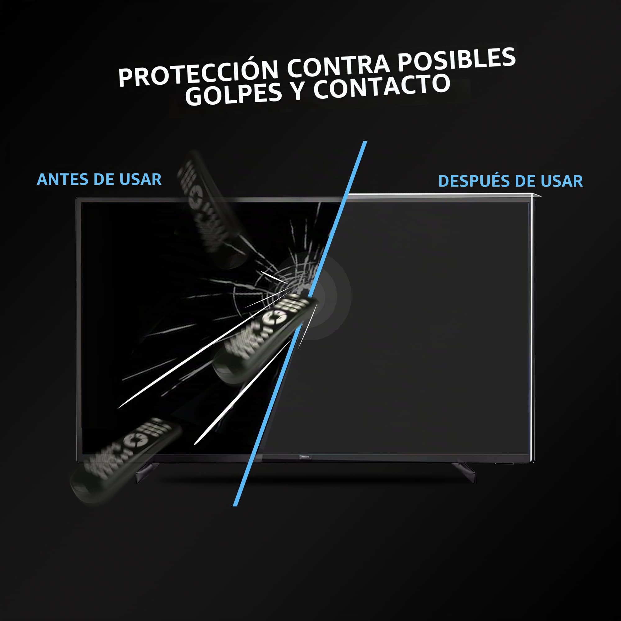 VENTON Protector de pantalla de TV de 82 pulgadas (32 pulgadas) – Película de TV para LCD, LED, 4K OLED y QLED HDTV Protector de Pantalla para TV – Protección contra daños TV – Suspendido y fijo