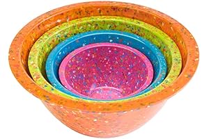 Zak Designs Large Mixing Bowls 4-Piece Set for Serving & Prepping Food