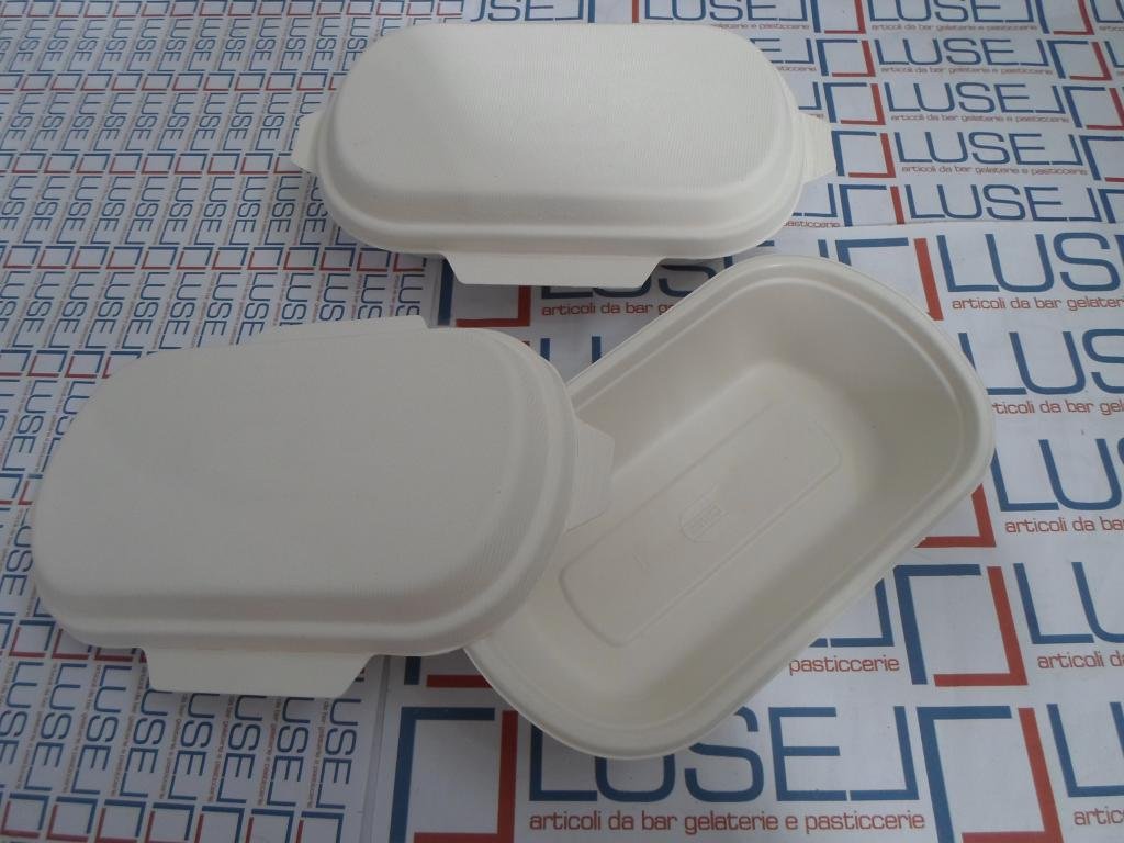 PZ 50 VASCHETTE TERMICHE CC 1000 BIOLOGICHE PER ALIMENTI IN CARTONE IN POLPA DI CELLULOSA
