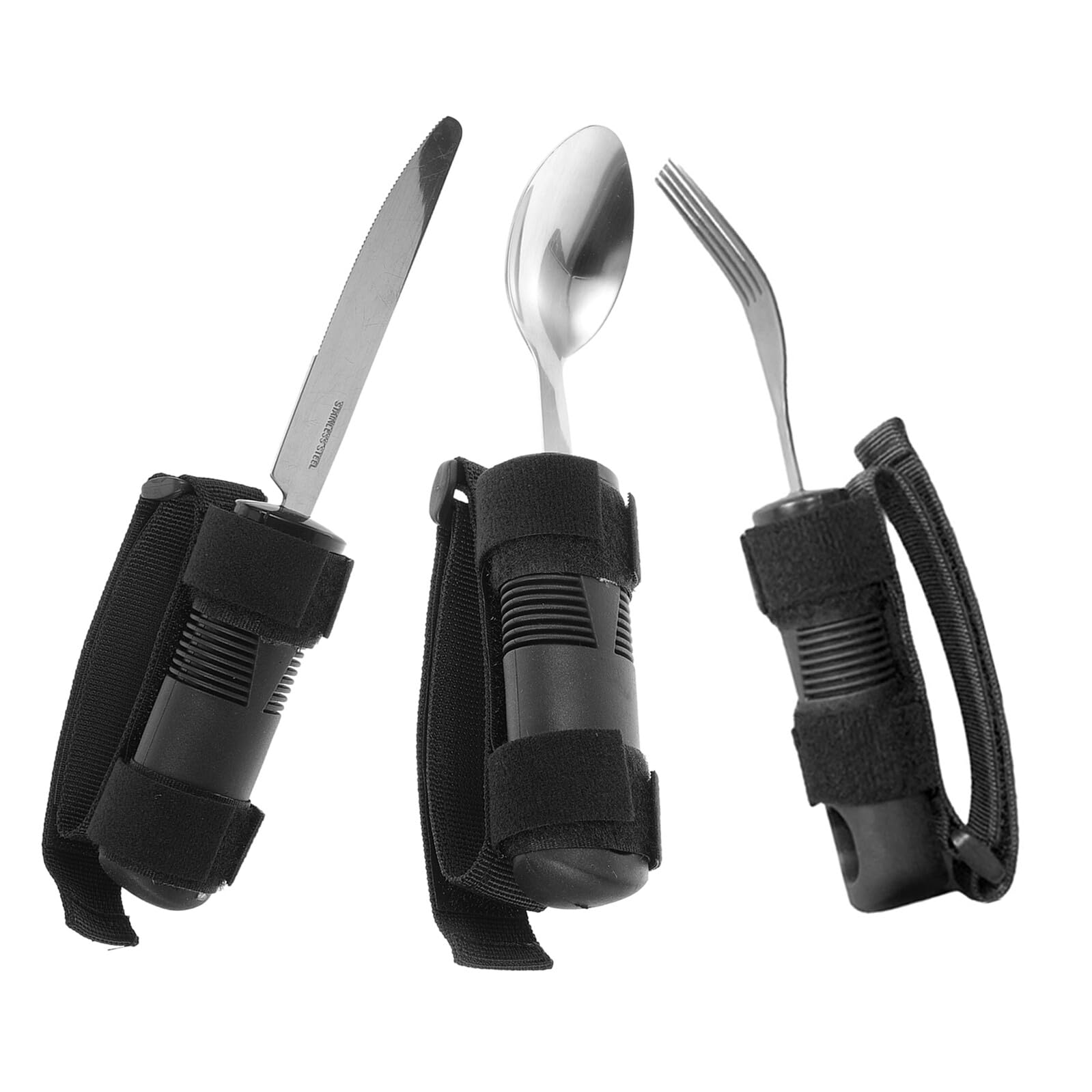 Juego de Cubiertos Antitemblores 3 Piezas Mango Ergonómico y Peso Cubiertos Adaptados para Personas Mayores Movilidad Reducida Utensilios para Rehabilitación y Uso Diario